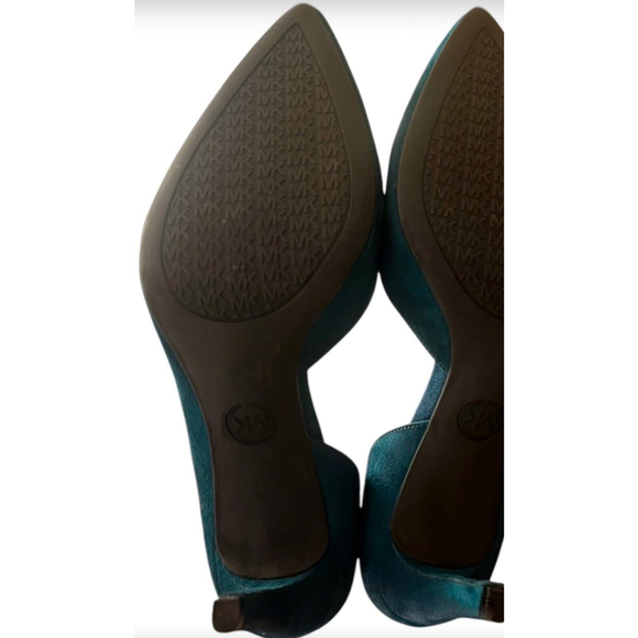 MICHAEL Michael Kors DOROTHY FLEX D'ORSAY Pumps LUXE TEAL Suede 9M 9 - Picture 5 of 8